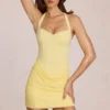 Vestido corto Viona de modal en amarillo limón