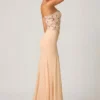 Vestido de cola de pez con corsé adornado Lysana en beige floral