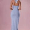Vestido de dama de honor con corsé de jersey Olivette en azul claro