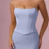 Vestido de dama de honor con corsé de satén Avielle en azul polvo