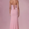 Vestido de dama de honor con corsé de satén Avielle en rosa palo