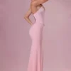 Vestido de dama de honor con corsé de satén Avielle en rosa palo
