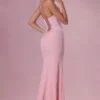Vestido de dama de honor con corsé de satén Avielle en rosa palo
