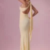 Vestido de dama de honor de jersey Annelise en amarillo mantequilla