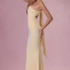 Vestido de dama de honor de jersey Annelise en amarillo mantequilla