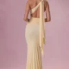 Vestido de dama de honor de jersey Annelise en amarillo mantequilla