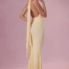 Vestido de dama de honor de jersey Annelise en amarillo mantequilla