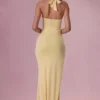 Vestido de dama de honor tipo corsé de jersey Olivette en amarillo mantequilla