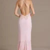 Vestido de gasa Emmeline con cuello vuelto y espalda abierta en rosa bebé