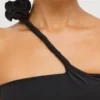 Vestido largo asimétrico con aberturas de jersey Kalina en negro