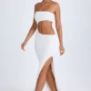 Vestido largo bandeau con aberturas Kaikoa en blanco