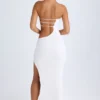 Vestido largo bandeau con aberturas Kaikoa en blanco
