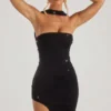 Vestido largo bandeau con adornos Belgravia en negro