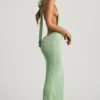 Vestido largo con cuello halter de bouclé Mirri en color menta