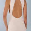 Vestido largo con cuello halter de modal Cataleya en color marfil