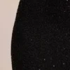 Vestido largo con cuello vuelto y adornos Monte Carlo en negro