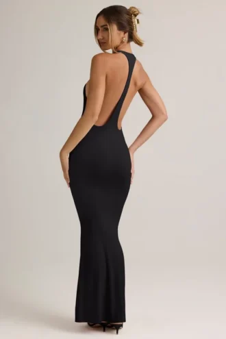 Vestido largo con espalda nadadora Imelda Modal en negro