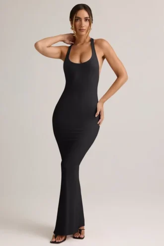 Vestido largo con espalda nadadora Imelda Modal en negro