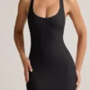 Vestido largo con espalda nadadora Imelda Modal en negro