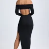 Vestido largo con hombros descubiertos y espalda abierta Honora Modal en negro