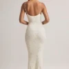 Vestido largo de modal Salma con cuello redondo y tirantes, estampado floral