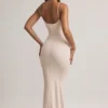Vestido largo de tirantes con cuello redondo de modal Salma con estampado de rayas