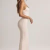 Vestido largo de tirantes con cuello redondo de modal Salma con estampado de rayas