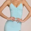Vestido largo Elanora con escote en V profundo en color aguamarina suave