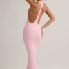 Vestido largo Imelda de modal con espalda nadadora en rosa bebé