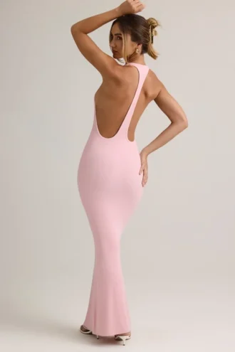 Vestido largo Imelda de modal con espalda nadadora en rosa bebé