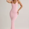 Vestido largo Imelda de modal con espalda nadadora en rosa bebé