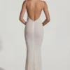 Vestido largo sin espalda con adornos Duhamel en blanco