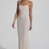 Vestido largo sin espalda con adornos Duhamel en blanco