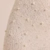 Vestido largo sin espalda con mangas largas y adornos Vienna en blanco