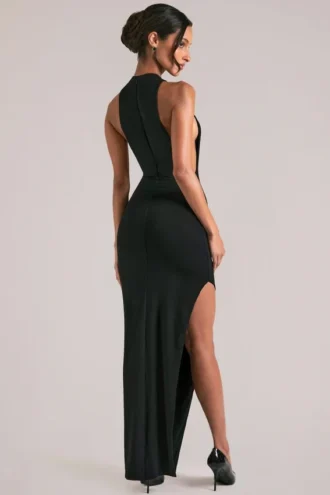 Vestido largo sin mangas Mayda  en negro