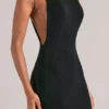 Vestido largo sin mangas Mayda  en negro