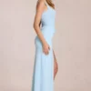 Vestido largo tipo corsé de encaje Zalia en azul claro