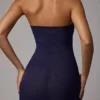 Vestido lencero mini bandeau de malla suave y transparente de Intimates en azul marino