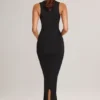 Vestido midi ajustado de cuello cuadrado Ainslee Modal en negro