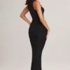 Vestido midi ajustado de cuello cuadrado Ainslee Modal en negro