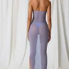 Vestido midi bandeau fruncido Papeete en morado lavanda
