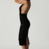 Vestido midi con aberturas y espalda abierta Harlyn en negro