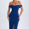 Vestido midi con hombros descubiertos Rasine en azul marino