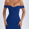 Vestido midi con hombros descubiertos Rasine en azul marino