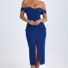 Vestido midi con hombros descubiertos Rasine en azul marino
