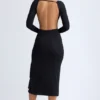 Vestido midi con volantes Tarai Modal en negro
