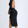 Vestido midi con volantes Tarai Modal en negro