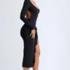 Vestido midi con volantes Tarai Modal en negro