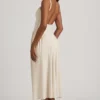 Vestido midi de corte A de modal Aireen en color marfil
