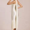 Vestido midi Giada con detalle de pañuelo en color marfil